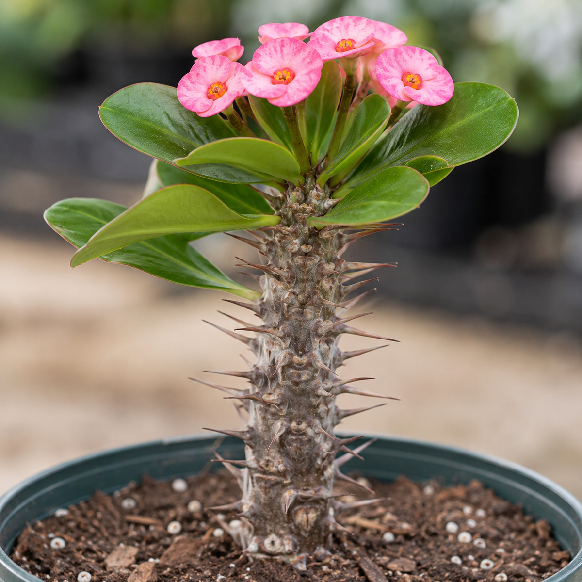 Euphorbia 'Mini Pink' Crown of Thorns - 5.5" Pot